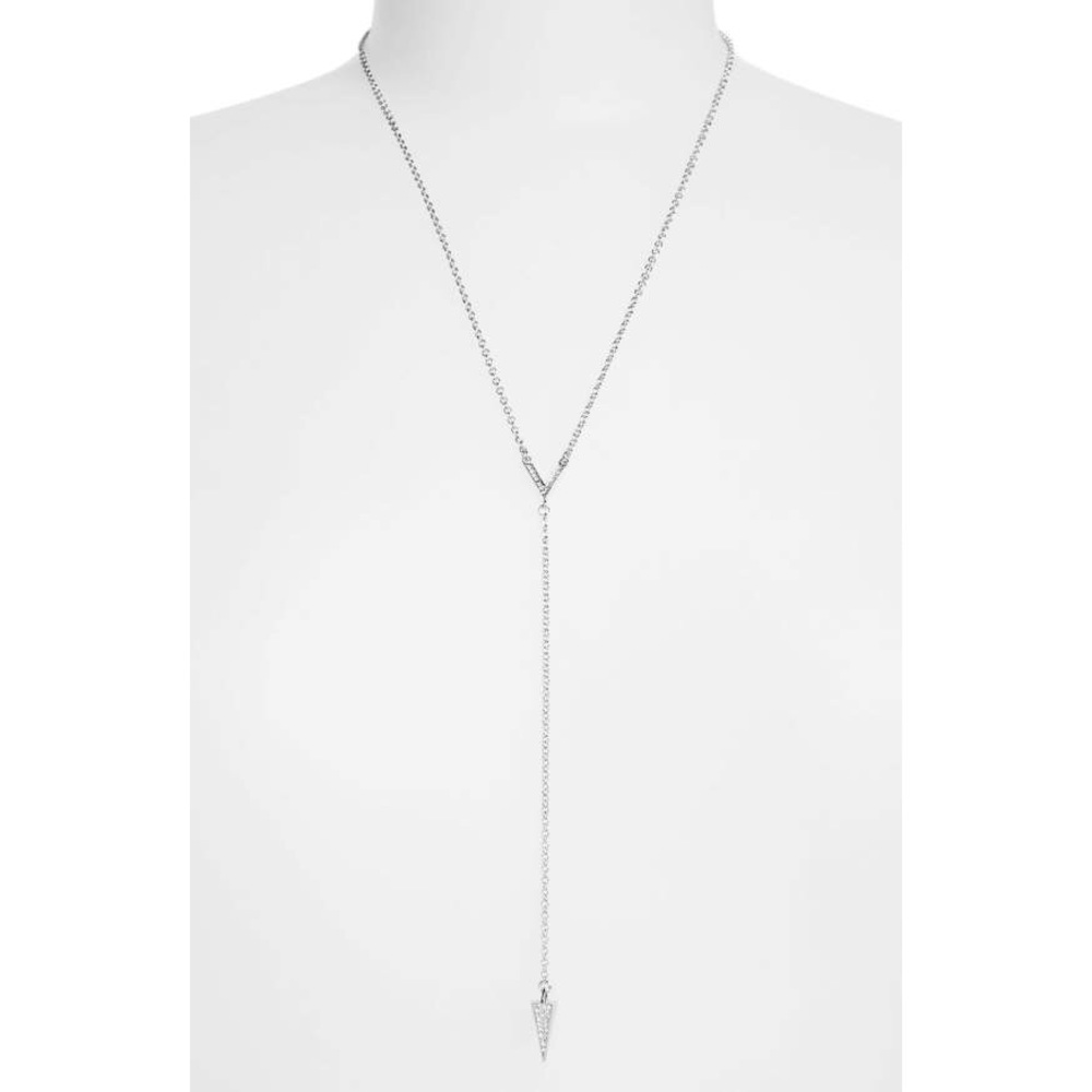 Rebecca Minkoff Silver Crystal V Stud Y Necklace